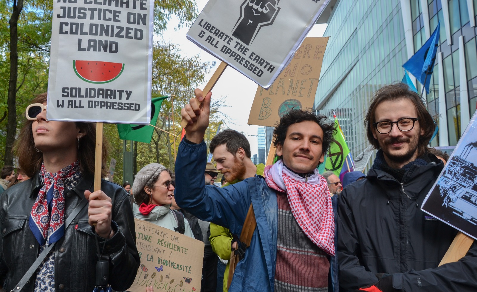 Activisten tijdens een betoging